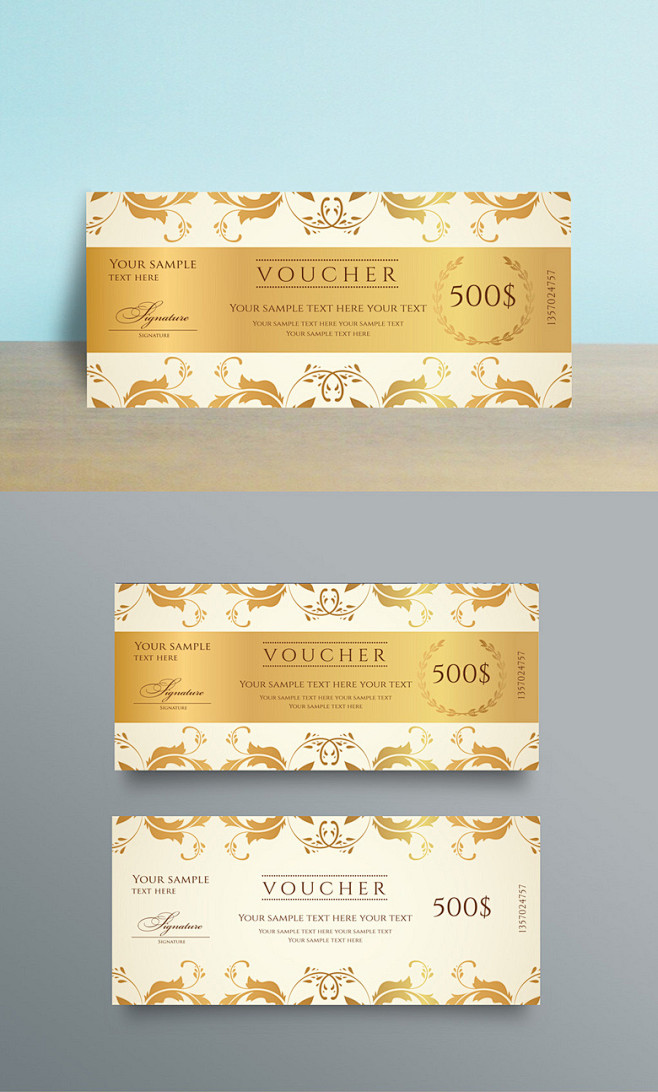 模板折扣券设计高档礼品券时尚礼品券高端礼品卡金色代金卷图片优惠券
