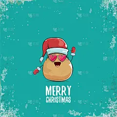 可爱的,圣诞老公,漫画,时髦的,卡通,蔬菜,食品,小的,品牌名称,微笑