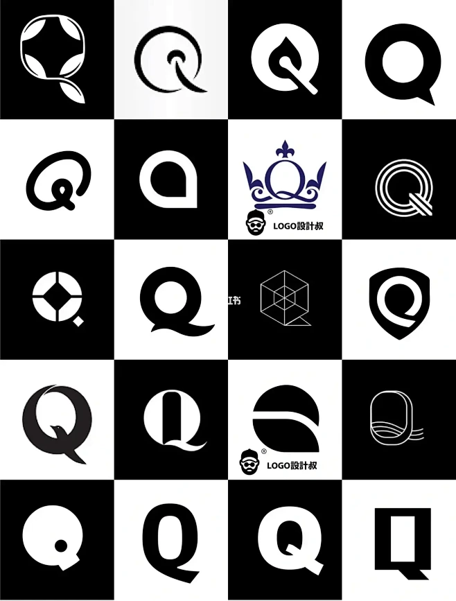 灵感采集⭐300个字母Q元素图形logo设计分享