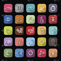 水道相关的线条图标有较长的阴影