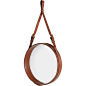 Adnet Mirror 45 - Tan : Few designers have succeeded in making a mirror a design icon but Jacques Adnet was the exception. Today, the elegant leather mirror that Adnet designed in 1950 provides inspiration for designers all over the world. His style is th