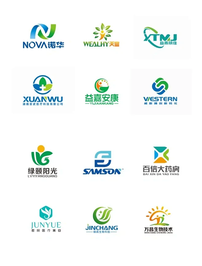 医疗公司 药店 健康服务体检logo分享