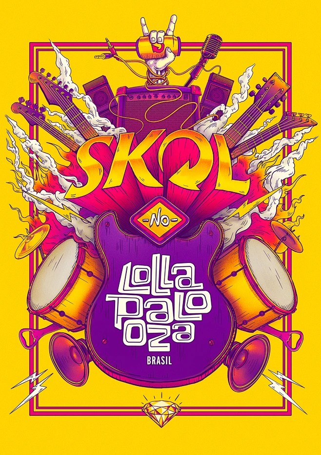 SKOL - Lollapaloza / Bigodon key visual : Ilustration of the both KEY VISUAL / Posters