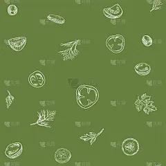 蔬菜无缝矢量模式与蔬菜