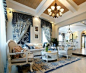 地中海风格复式楼客厅沙发摆设效果图欣赏