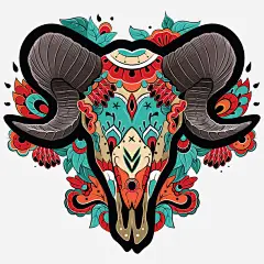 羊头高清素材 创意 彩色 羊 花纹 免抠png 设计图片 免费下载