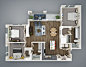 3D Floor Plans : 3D floor plans on the basis of 2d blue prints, By using 3ds max software with v-ray rendering engine. We model and render high quality 3D FLOOR PLAN for Real Estate and Rental Apartments. A buyer or Renter will take the time to understand