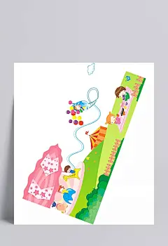 游乐场卡通场景卡通手绘装饰元素|游乐园,卡通彩色,旋转木马,摩天轮,卡通场景