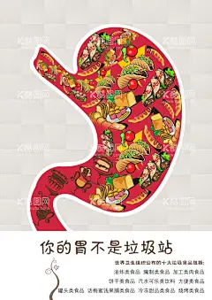 食品安全创意招贴宣传海报设计   - 源文件下载【酷图网】食品安全创意,食品安全图片,食品安全标语,食品安全,食品,安全,创意,招贴,宣传,公益,胃,卡通,海报设计,海报素材