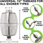 Aqua Elegante Shower Water Filter For Showerhead - Home Shower Head Filters To Remove Chlorine + Hard Minerals - Purifier And Filtered Softener System Best With Activated Charcoal - Brushed Nickel - - Amazon.com