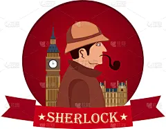 侦探,福尔摩斯,黑色,巨大的,性格,秘密,商务