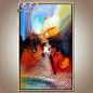 艺术人手绘油画简约欧临摹名家朱德群抽象油画客厅玄关过道装饰画-tmall.com天猫