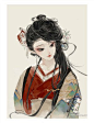 18张古风女子手绘图片集，唯美古风手绘壁纸