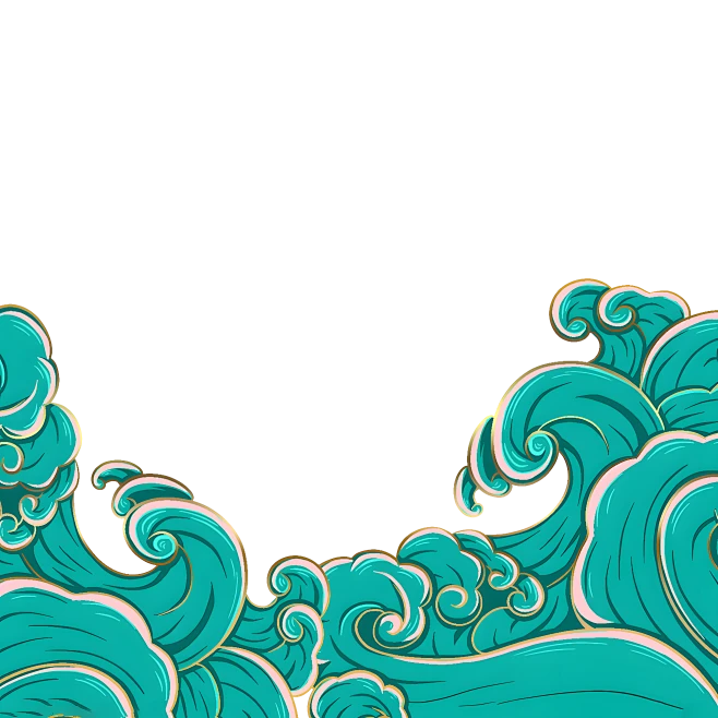 浪 插画-花瓣网