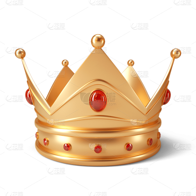 3D金色皇冠装饰元素5