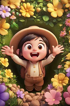 开心玩耍的儿童形象