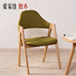 爱家佳 简约现代 白橡木餐椅 实木咖啡椅 休闲椅 橡木椅子 特价
