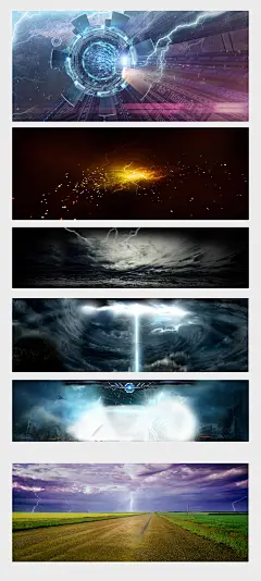 雷电闪电雷雨天气海报背景banner图