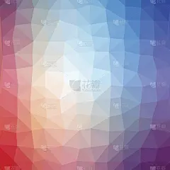 彩色的蓝色和红色抽象几何低聚风格的背景
