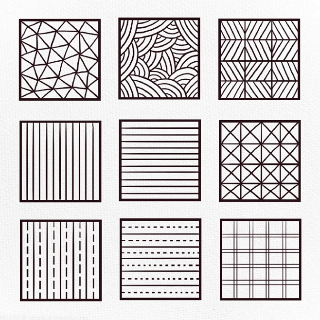 【排线练习】刚开始画画，如果总是控制不好线条，可多做几组这样的方格子排线练习，熟能生巧，一定会有特别赞的进步。（图7、8、9是我做的空白方格 ...