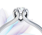 Unusual Engagement Rings: R1D089 Solitaire Engagement Ring with looped claw setting