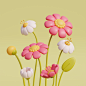 view-3d-blooming-flowers