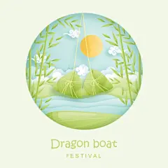 端午节龙舟赛插画标志设计