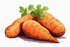 传统美食手绘红薯番薯粗粮食物插画