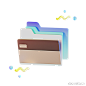 文件夹文件数据文档存储3D图标 folder file data document storage icon