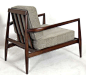 Edmund J. Spence; Walnut &#;39Urban-Aire&#;39 Lounge Chair, 1950s.: 