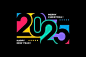 2025年新年艺术数字元素矢量图设计素材