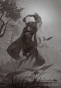 Chaos Rider BW, Bri in the Sky - : Personal work. Hopefully colour him a bit later.