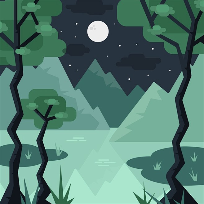 儿童插画 时尚梦幻插画背景 梦幻海报 森...