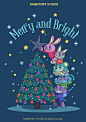 card cartoon Character design  Christmas christmas Tree Holiday ILLUSTRATION  winter is coming