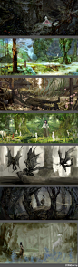 概念设计大师Justin.Sweet为2012春夏档魔幻电影《Snow White and the Huntsman（译为：白雪公主与猎人）》设计的暗黑森林场景概念彩稿【超大图完全呈现版】@-V-I-N-C-E-N-T- @末那四季 @蝈蝈-花菜哥