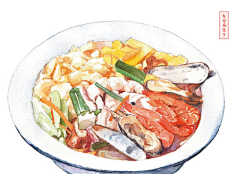 Little慢慢采集到美食插画