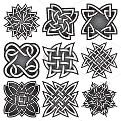 符号,品牌名称,凯尔特风格,有节疤的木料,分离着色,华丽的,乐队,代币,布置