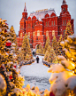 莫斯科红场的雪夜 ​​​​