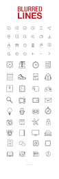 一组很酷的线稿图标，PSD AI源文件 #UI#