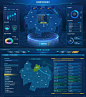 科技感数据可视化大屏智能城市地图设计-源文件