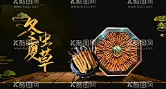 虫草海报  - 源文件下载【酷图网】虫草,特产,中药材,海报,招贴,