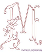 Free Hand Embroidery Pattern: The Letter M