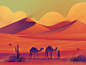 沙丘骆驼天空沙丘艺术自然设计纹理例证