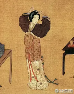 步非烟像：仇英《千秋绝艳图》局部高清大图，中国古代美女之五，唐代才女步非烟