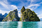 General 1500x1000 island limestone sea turquoise water tropical Thailand clouds cliff mountain nature landscape