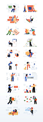 20个引人入胜的网页矢量插图素材 Unruly Landing Page Illustrations :  