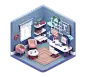 3D立体工作室场景  PNG免抠图