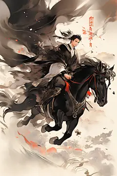 古风美少年汉服晕染插画