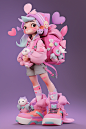 3D甜酷女孩人物IP少女模型