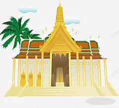 卡通清真寺矢量图高清素材 创意 卡通 手绘 椰树 清真寺 矢量图 绿色 设计 元素 免抠png 设计图片 免费下载
